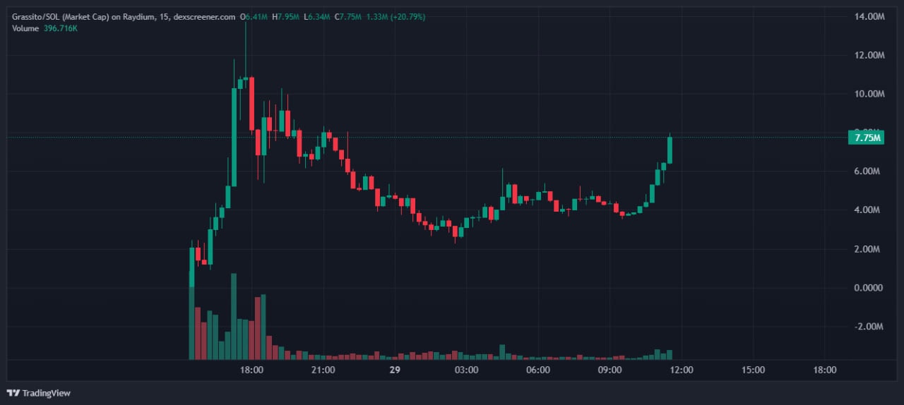Капитализация Grassito. Данные: DEX Screener.